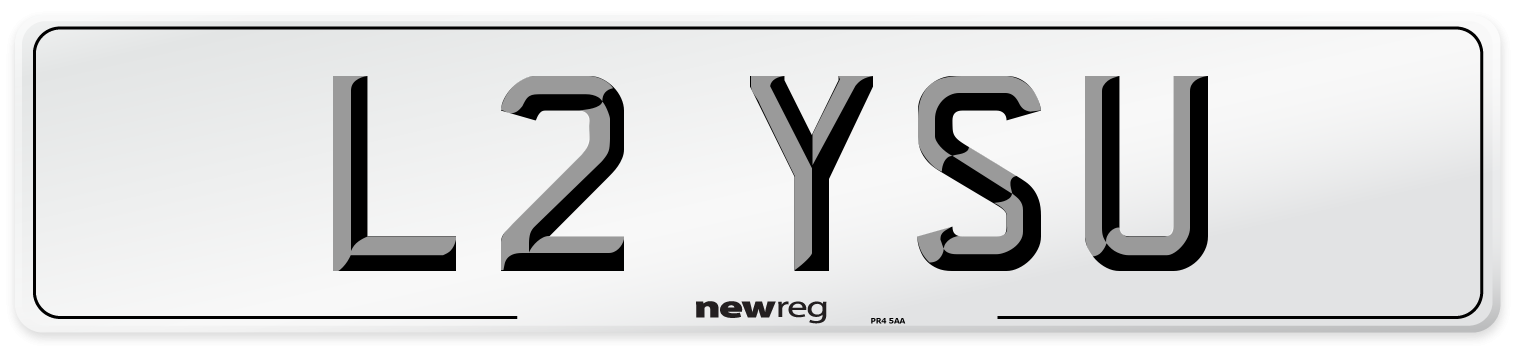 L2 YSU Number Plate from New Reg